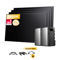 EcoFlow Stream Ultra, système de stockage tout-en-un pour centrales solaires de balcon, avec 4 modules solaires bifaciaux JA Solar de 500 W, par Powerness 