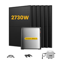 EcoFlow Stream Ultra X, All-in-One Opslag voor Balkon-Zonnepanelen, met 6 x 450 Bifaciale Zonnepanelen, by Powerness