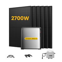 EcoFlow Stream Ultra X, All-in-One Opslag voor Balkon-Zonnepanelen, met 6 x 450 Bifaciale Zonnepanelen, by Powerness