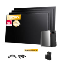 EcoFlow Stream Ultra X, All-in-One Speicher für Balkonkraftwerke, mit 4 x 480Wp Sunpro BC Bifazial Full Black Solarmodul, by Powerness