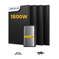 EcoFlow Stream Ultra, All-in-One Speicher für Balkonkraftwerke, mit 4 x 450 JA Solar Bifaziale Solarmodule, by Powerness