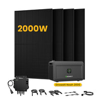 Growatt NOAH 2000 All-in-One Opslag voor Balkon-Zonnepanelen, met 4 x 500W Bifaciale Zonnepanelen, by Powerness